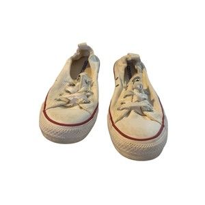 Converse Low Top Shoes Women's Size 10 White Canvas Skate Sneakers